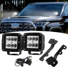 Wsays 2PCS 24W Led Light Pods & Ditch Hood Hinge Mount Bracket White. Fixed Price $94.72.