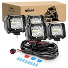 Nilight - ZH416 4PCS 4INCH 60W Triple Row Flood Spot Combo 6000LM Clear,white. Fixed Price $60.00.