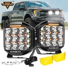 2X Auxbeam 7" 228W Round Led Side Shooter Light Pods Amber Drl & Covers Ford. Fixed Price $212.49.