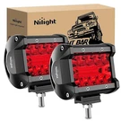 Nilight 4" Led Pod Red Triple Row 2PCS 60W Flood Spot Combo Lights. Fixed Price $20.99.
