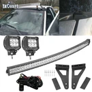 Roof 52INCH Curved Led Light Bar +3'' Pods+ Wire Kit Ford F150 2004-2018. Fixed Price $149.99.