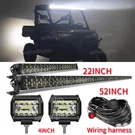 Straight 52" Led Light Bar Fit Can-am Maverick X3 Roof +4'' Pods 22" +wiring. Fixed Price $146.33.