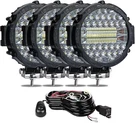 7 Inch Round Led Offroad LIGHTS,201W Pods 4PCS-BLACK-201W+WIRING. Fixed Price $101.13.