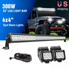 Nilight 52" 42" 32" 22" Led Bar Spot Flood Combo 4PCS 4" Work Lamps Wiring. Fixed Price $32.98.
