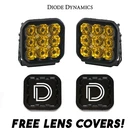 Diode Dynamics SS5 Amber Pro Universal Spot Light Pod Kit W/ Black Lens Covers. Fixed Price $799.95.