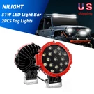 Nilight 2PCS 7"INCH 51W Led Work Lights Pods Offroad Spot Car Fit For Jeep Truck. Fixed Price $55.99.