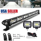 20INCH Led Light Bar Spot Flood Combo +4" Pods Offroad For Jeep Truck Suv+wiring. Fixed Price $33.99.