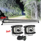 52'' Led Light Bar + 2X 5" Cude Pods For Jeep Wrangler Jk Tj Yj Cj Combo Driving. Fixed Price $106.23.