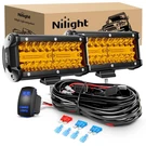 Nilight Led Bar 2PCS 6.5 Inch Amber Pods, + Wiring. Fixed Price $72.56.