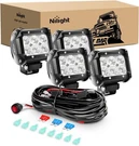 Nilight Led Pods 4PCS 4INCH 18W Flood Off Road Fog Lights Driving Roof. Fixed Price $47.99.