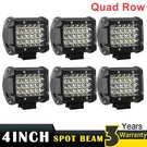 6PCS 4'' Quad Row Led Work Light Bar Pods Spot Driving Offroad For Jeep 4WD Suv. Fixed Price $47.99.