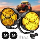 1PAIR 4" Led Round Pods Amber Drl Turn Signal Driving Lights W/lamp Covers. Fixed Price $112.50.