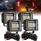 Auxbeam 4PCS 3"INCH Led Work Lights Amber&white Offroad Atv Strobe Fog Pods. Fixed Price $96.99.