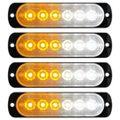 4PCS Amber & White Led Emergency Warning Light Strobe Beacon For Car Truck 12-24. Fixed Price $35.99.