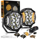 Auxbeam 5" Inch 20400LM 172W Led Pods Side Shooter White Lights W/ Amber Drl. Fixed Price $195.49.