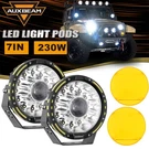 Auxbeam 7" 230W Offroad Led Driving Lights + Cover For Jeep Truck 4WD Atv Suv. Fixed Price $212.49.