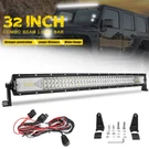 32INCH Led Light Bar Tri Row Spot Flood Combo Truck Offroad 4WD Atv + Wire. Fixed Price $39.94.