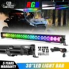 Rgb Multi-color 30" Led Light Bar Single Row Strobe Combo Offroad Driving. Fixed Price $145.07.
