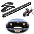 Behind Upper Grill 20" Led Light Bar W/bracket/wiring For 2007-17 Jeep Wrangler. Fixed Price $97.09.