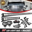 2X Windshield Mount Brackets A-pillar For Jeep Wrangler Jk 50"+ 20"LED Light Bar. Fixed Price $183.20.