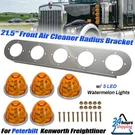 Left/right Radius 21.5" Front Air Cleaner Bar & 5PCS Lights For Peterbilt. Fixed Price $116.55.
