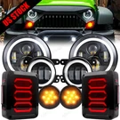 2007-2018 For Jeep Wrangler Jku Combo Led Halo Headlight Tail Fog Turn Lights. Fixed Price $139.63.