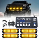 Xprite 4 Pods Front Grille Led Strobe Lights Bar Side Marker Flashing Amber Lamp. Fixed Price $47.14.