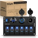 Nilight 6 Gang Rocker Switch Panel Waterproof Pre-wired Aluminum With Pd Type. Fixed Price $42.99.