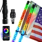 Pair 3FT Spiral Led Whip Lights Antenna Chase W/spring Base&remote For Atv Utv. Fixed Price $75.99.