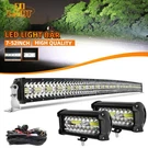 Tri-row Curved 52'' Led Bar Spot Flood Combo OFFROAD+2X 7" Work Lights. Fixed Price $168.88.
