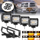 4" Led Pods Strobe Fog Light+brackets For 2010-2018 Dodge Ram 2500 3500. Fixed Price $118.97.