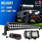 Nilight Curved 42INCH 240W Led Bar Spot Flood 2X 4" 60W Fog Work Lamps 4WD. Fixed Price $107.69.