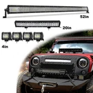 52INCH Led Light Bar + 20IN 4" Combo For Jeep Wrangler Jk Tj Yj Cj 4WD Driving. Fixed Price $114.99.