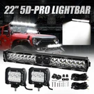 Auxbeam 5D-PRO P8+KW3 22" Inch Spot Led Light Bar & Projectors 4" Pods. Fixed Price $159.98.