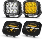 Auxbeam 5" 132W 15600LM Led Driving Lights Pods Off Road Amber Drl+black Covers. Fixed Price $152.99.