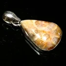 Indonesian Fossil Coral 925 Silver Plated Pendant Jewelry Size 1.50" NR-1021. Fixed Price $7.59.