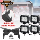 Auxbeam 4" Led Work Light Bar Flood Pods & Mount Bracket For Jeep Wrangler Jl. Fixed Price $89.99.
