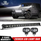 20INCH Led Light Bar Spot Flood Combo +2PCS 4" Work Pods For Jeep 4WD Truck Suv. Fixed Price $69.89.