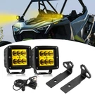3'' Amber Light Led Pods+a-pillar Mounts+wire For Polaris Rzr Turbo 2022-24. Fixed Price $69.99.