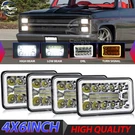 4PCS 4X6" Led Headlights Drl Hi/lo Beam For Chevy C10 Pickup Truck 1980-1986. Fixed Price $57.49.