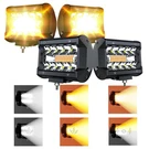Ciascy Led Light Bar 4PCS 4'' 4INCH Strobe, White/amber Yellow. Fixed Price $64.77.