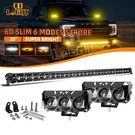 Colight 20"+4" Led Work Bar 6 Modes Amber White Strobe Jeep Ford Dot. Fixed Price $78.77.
