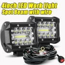 4" Inch Led Work Lights Bar Spot Flood Fog Driving Lamp + Wiring Suv 4WD Offroad. Fixed Price $23.69.