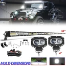 Roof 50" Inch Slim Led Bar+ Pair 4" Fog Pods Lights For Jeep Wires Kit. Fixed Price $97.74.