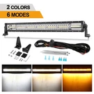 Auxbeam 30" Led Work Light Bar White & Amber Strobe Flash Lamp + Wiring Harness. Fixed Price $123.99.
