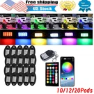 Pods Rgb Led Rock Lights Kit Offroad Truck Underbody Neon Music Bluetooth App. Fixed Price $50.34.