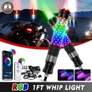 1FT Rgb Led Laser Whip Lights For Sxs Utv Atv Can Am Polaris Rzr Bluetooth App. Fixed Price $150.09.