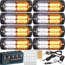 8 Pcs 24-LED Amber & White Strobe Lights Ultra Slim Sync Emergency Warning Lamps. Fixed Price $60.91.