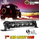 Single Row 7 Inch Slim Led Work Light Bar Spot Flood Offroad Driving Atv 4WD Suv. Fixed Price $17.80.
