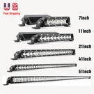 Slim 7/11/21/31/41/51 Inch Single Row Led Light Bar Flood Spot Offroad Truck Atv. Fixed Price $53.99.